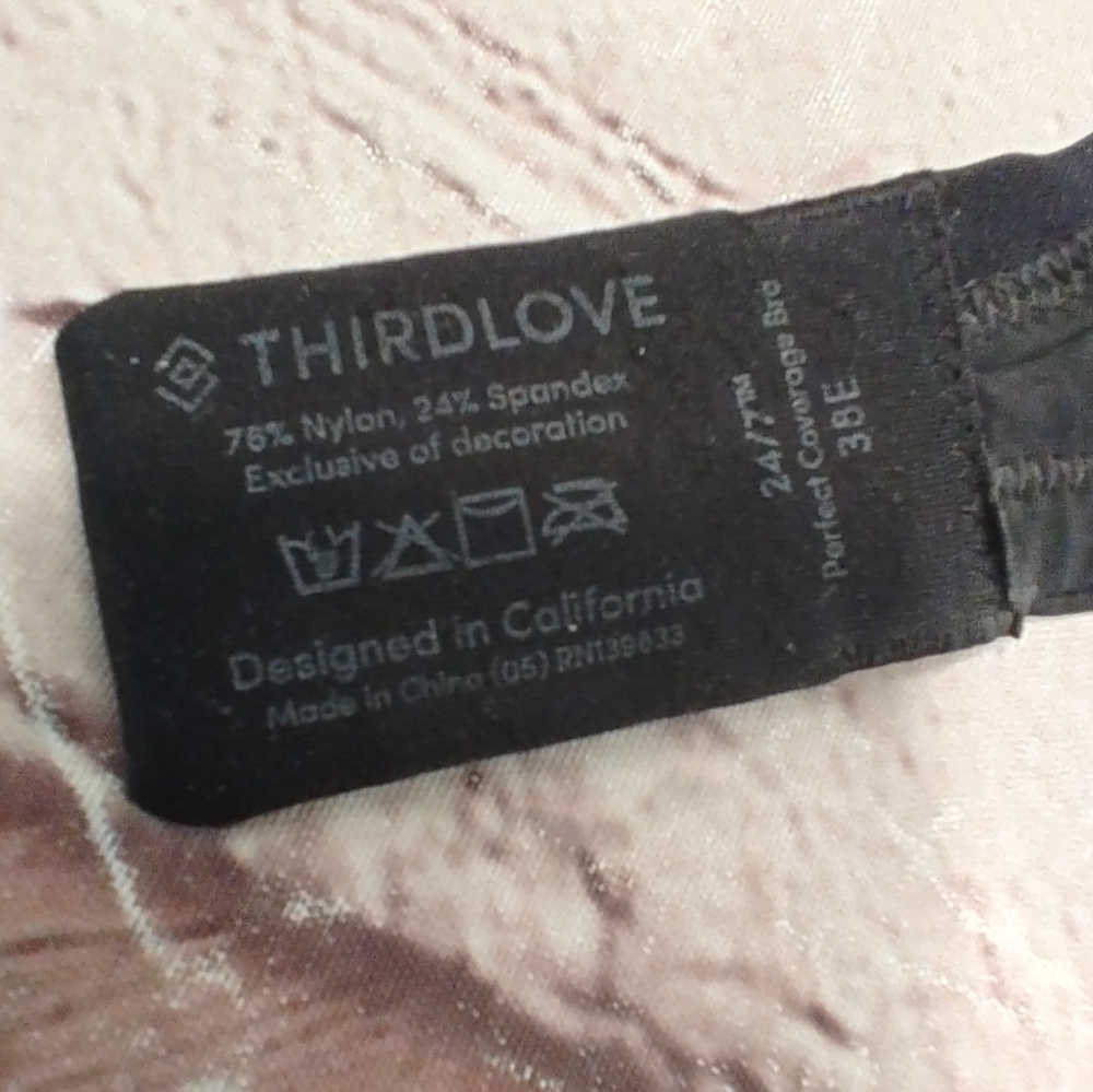 Thirdlove Perfect Coverage Black Underwire Bra 38e - image 5